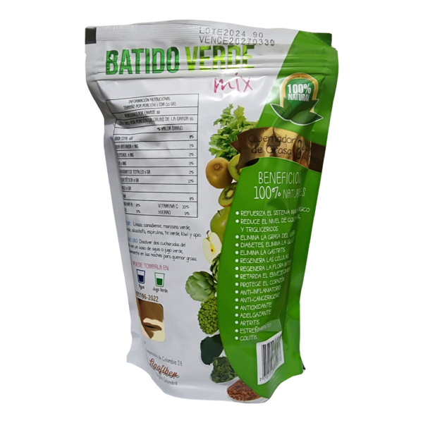 BATIDO VERDE LIPOFIBER x 500 - Imagen 2