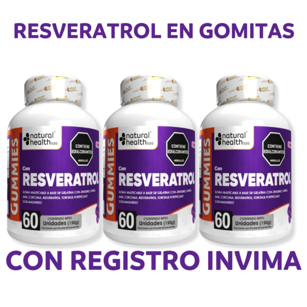 Resveratrol gomitas x 60 uds x3 invima