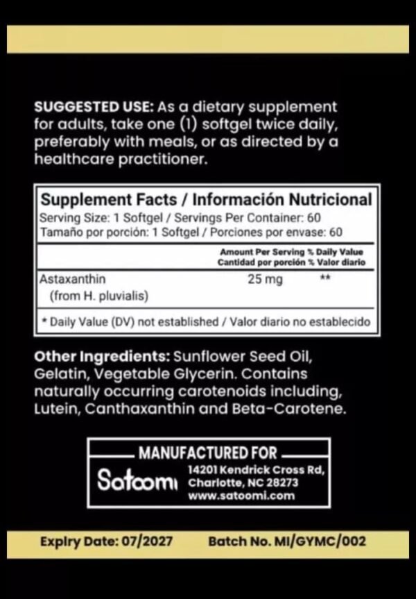 Astaxanthin Vitamina Satoomi - Imagen 2