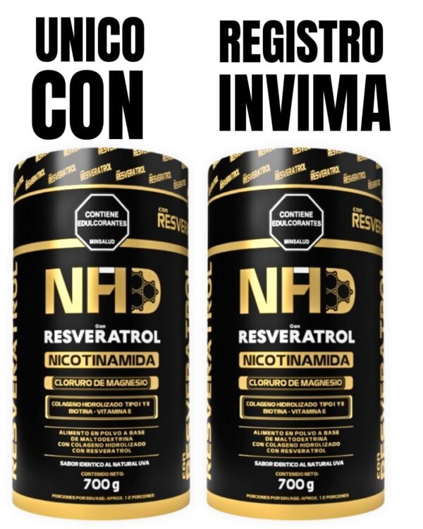 NAD+ Resveratrol Polvo con INVIMA x2