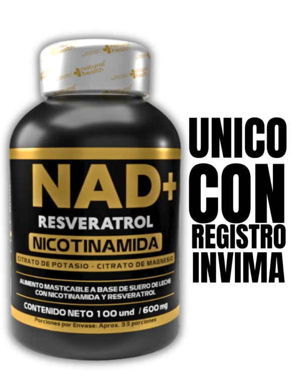 NAD+ Resveratrol pastas con INVIMA