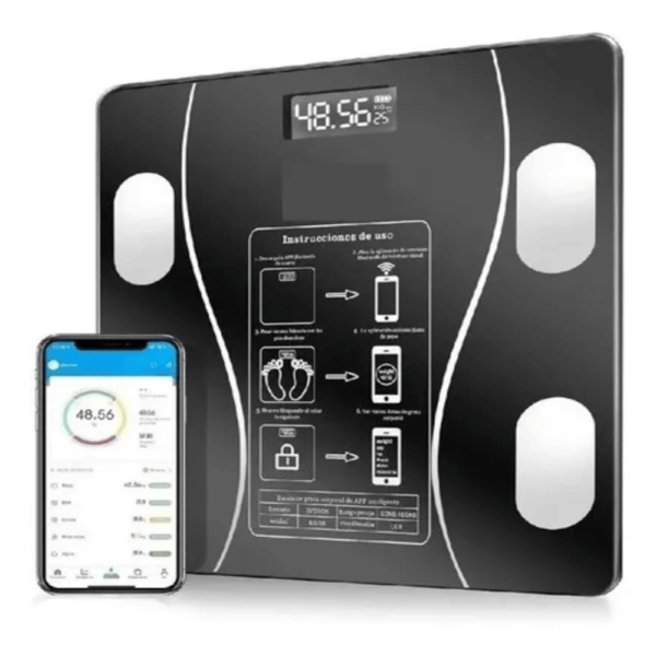 Bascula pesa en vidrio bluetooth