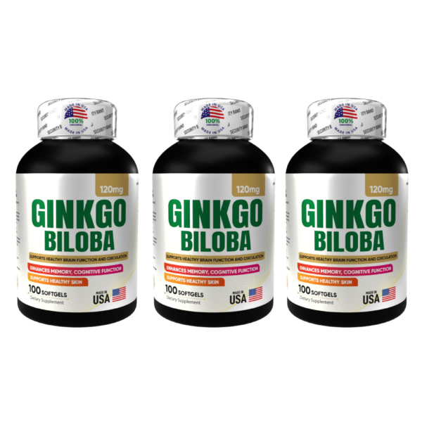 Ginkgo Biloba X 100 Softgels X 3