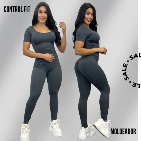 ENTERIZO CUADRO PUSH UP GRIS 5615-4