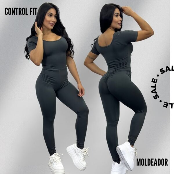 ENTERIZO CUADRO PUSH UP GRIS 5615-4 - Imagen 3