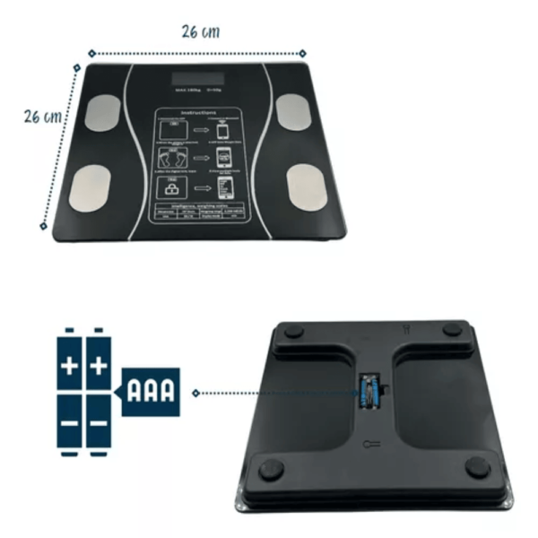 Bascula pesa en vidrio bluetooth - Imagen 2