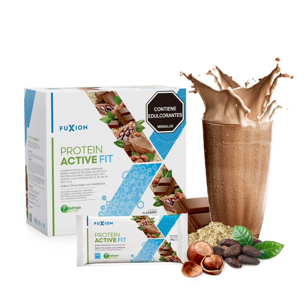 PROTEIN ACTIVE FIT - CHOCOLATE CON AVELLANAS CAJA 14 x 25 gr - Imagen 4