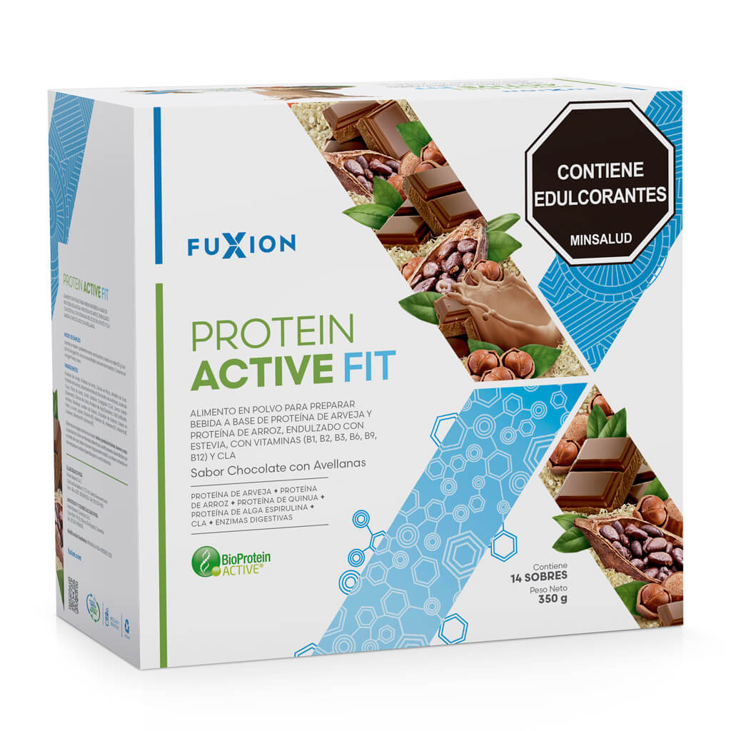 PROTEIN ACTIVE FIT - CHOCOLATE CON AVELLANAS CAJA 14 x 25 gr