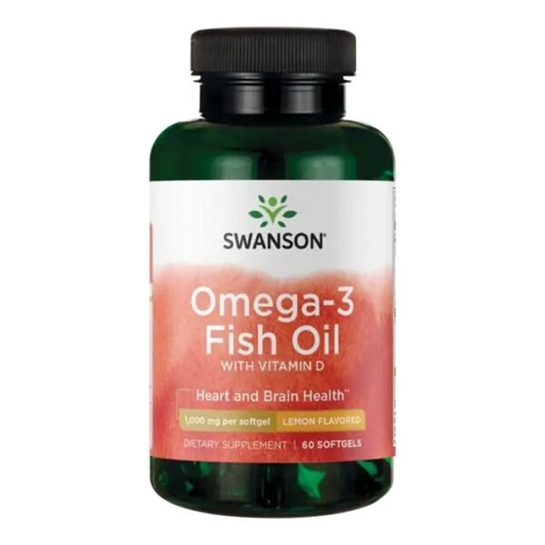 OMEGA 3 FISH OIL CON VITAMINA-D 1000MG SWANSON 60 SOFTGELS