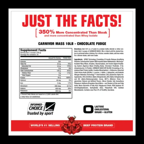 Proteína Carnivor Mass 10 Libras Musclemeds - Imagen 2