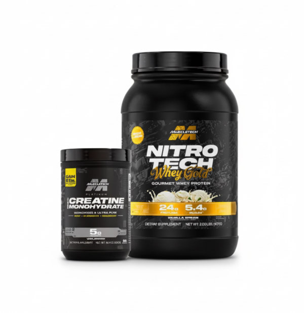 COMBO NITRO TECH WHEY GOLD 2 LIBRAS + CREATINA PLATINUM 80 SERVICIOS