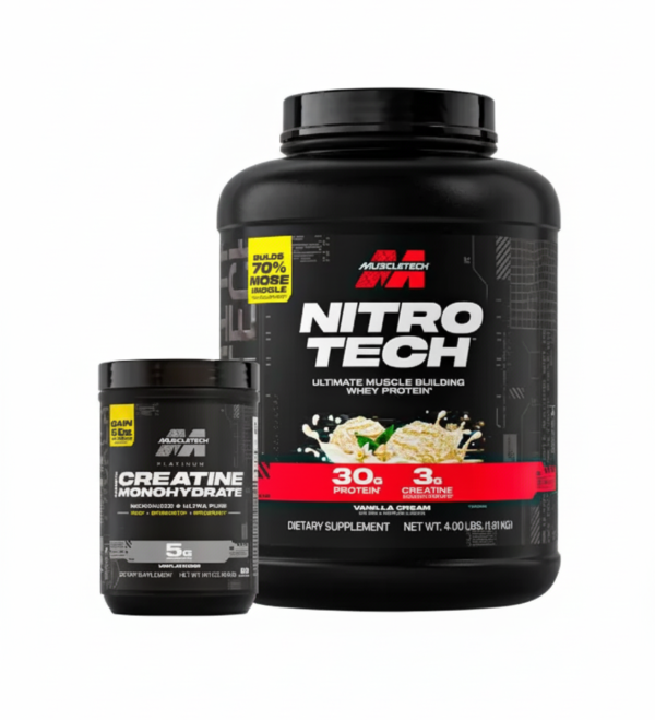 COMBO NITRO TECH 4 LIBRAS + CREATINA PLATINUM 80 SERVICIOS